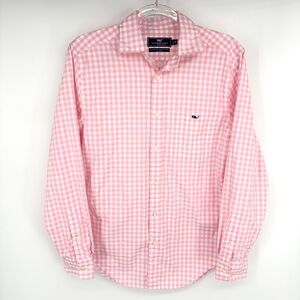 Vineyard Vines Classic Fit Tucker Shirt Gingham Button Down Pink XS Old Money‎